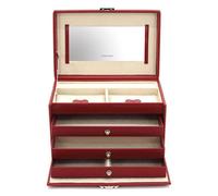 FRIEDRICH_L Friedrich Lederwaren Jolie boîte à bijoux avec serrure et miroir Rouge
