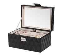 Boîte à Bijoux Grande capacité avec Miroir, Organiseur de Bijoux for Filles et Femmes, Boucles d'oreilles, Colliers, Bracelets, Couvercle Miroir(1,2)