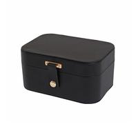 Boîte à Bijoux Multi-Couches JORDAN&JUDY - Coffret à Boucles d’Oreilles, Bagues et Colliers 2 Niveaux - Noir