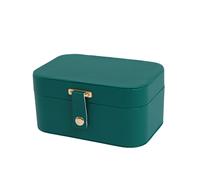 Boîte à Bijoux Multi-Couches JORDAN&JUDY - Coffret à Boucles d’Oreilles, Bagues et Colliers 2 Niveaux Vert Foncé