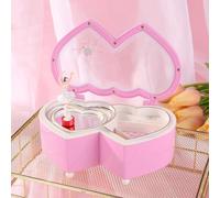 Boîte à Bijoux Musicale Ballerine Lac des Cygnes pour Filles - Coffret Rangement Enfant Décoration pour chambre 160x60x100mm(Pink)