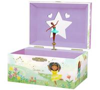 Boîte à Bijoux Musicale Ballerine pour Filles - Boîte à Musique Ballerine pour Enfants avec Miroir, Cadeaux d'Anniversaire Ballerine Noire pour Petites Filles, 15,2 x 11,8 x 8,9 cm - 3-10 ans