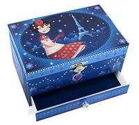 Boîte à bijoux musicale / boîte à musique en bois avec ballerine dansante, décor Paris en hiver et mécanisme musical à ressort de 18 notes (Réf: 9519) - Roméo et Juliette (P. I. Tchaïkovski)