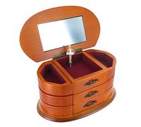 Boîte à bijoux musicale en bois en forme de commode avec boîte à musique, ballerine dansante, miroir et mécanisme musical à ressort de 18 notes (16055-MISTRAL) - Mistral gagnant (Renaud)