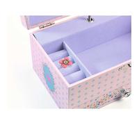 Boite à bijoux musicale enfant Ballerine - DJECO - Violet, rose et blanc - 17,8x11,7x10,3 cm