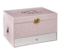Boite à Bijoux Musicale ""Licorne"" 21cm Rose