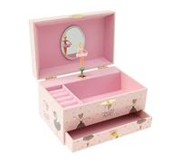 Boîte à bijoux musicale pour enfants avec petite princesse tournante, boîte à bijoux musicale pour enfants filles avec tiroir pour enfants de 3 à 10 petites filles, 17,8 x 11,2 x 9,7 cm