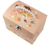 TROUSSELIER - Grande Boite à Bijoux Musicale Sirène - Vanity Case Enfant - Boite a Musique Fille - Coffret Musical Bijoux - Musique Menuet de Mozart - Cadeau Anniversaire Fille - Brille dans la nuit