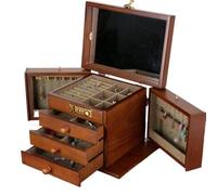 Boîte à Bijoux, Organiseur, boîte à Bijoux, boîte de Rangement, Grande capacité, Finition rétro Simple, tiroir, présentoir, Miroir, Petit Organisateur de Bijoux(2)
