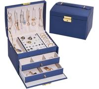 Boîte à Bijoux, Organiseur, boîte de Rangement for Bijoux, tiroir for Boucles d'oreilles, boîte à Bijoux Vintage, Organisateur de Bracelets, boîte Cadeau, Petit Organisateur de Bijoux(1)