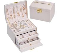 Boîte à Bijoux, Organiseur, boîte de Rangement for Bijoux, tiroir for Boucles d'oreilles, boîte à Bijoux Vintage, Organisateur de Bracelets, boîte Cadeau, Petit Organisateur de Bijoux(3)