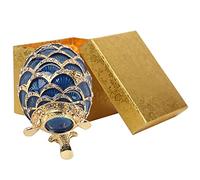 Boîte à bijoux, peint à la main émaillé Fabergé oeuf boîte à bijoux anneaux collier boucles d'oreilles titulaire pour Thanksgiving anniversaire nouvel an cadeau de NoëlBoîtes