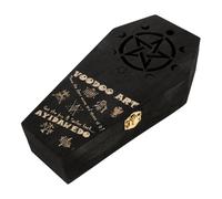 Boîte à Bijoux pour Bagues Halloween en Bois, Forme Cercueil Noir | Finition Délicate, Usage Multi, Coffret Créatif pour Fête, Décor, Rangement, Style Gothique Compact
