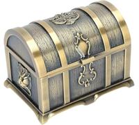 Boîte À Bijoux Rectangulaire Classique En Métal Vintage, Boîte De Rangement Décorative Pour Femmes Et Filles, Collection D'Accessoires De Style Antique Avec Mesures De Protection, ,1-6.8 x 4.8 x 5cm