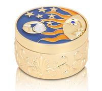 Boîte à Bijoux Rétro, élégantes Boîtes à Bijoux Sun Moon Stars Pour Femme Boîte à Bijoux Ronde Boîte à Bijoux En Métal Organisateur De Boîte De Rangement De Bibelot à Motif étoile De Lune Vintage (Or)