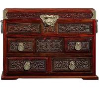 Boîte à Bijoux rétro en Bois Massif - Coiffeuse Traditionnelle pour Petits Bijoux, Design Chinois élégant, Parfait pour Organiser Les Accessoires