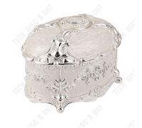 Boîte à bijoux - TD® - Ovale - Alliage de zinc - Métal - Argent - 12,8x18x12 cm