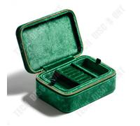Boîte à bijoux - TD® - Voyage - Velours italien - Vert émeraude - Compacte et multifonctionnelle