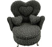 Boîte à bijoux Versa Gris Polyester Métal Miroir Bois MDF 12 x 19 x 18 cm Fauteuil