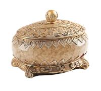 Boîte à bijoux vintage pour femme - Organisateur de bijoux vintage européen, décoration de mariage, boîte à chapelet dorée pour colliers de boucles d'oreilles bagues