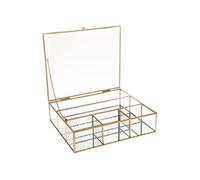 Atmosphera - Boite à bijoux vitré à 4 compartiments - Dorée - Générique Or G