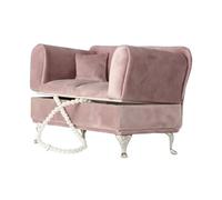 Boîte à bijoux WHW Whole House Worlds en forme de sofa, vieux rose, pieds argentés, longueur 23 cm