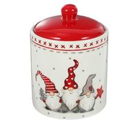 Boîte à biscuits en céramique pour d'hiver avec motif de Noël mignonne décorative en céramique avec couvercle