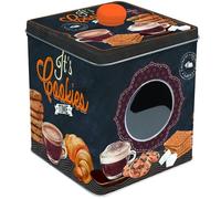 BOITE A BISCUITS EN METAL 13 X 13 X14 5 CM DECOR IT'S COOKIES TIME - EASYLIFE