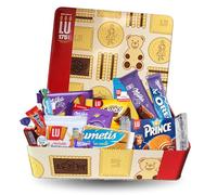 Boîte à biscuits LU garnie : Coffret gourmand avec 20 biscuits pocket & 30 Bonbons au Chocolat | Edition collector en métal - Idéal cadeau, goûter, pause café, fête ou anniversaire