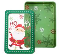 Boîte à Biscuits Noël en Fer-blanc avec Fenêtre Transparente pour | Présentation Festive, Surface Lisse et Couleurs Vives, Emballage pour Petites Douceurs, Échanges Gourmands et Pâtissiers