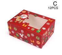 Boîte À Biscuits Thème De Noël En Papier Kraft, Coffret Cadeau Pour Bonbons, Emballage Alimentaire Pour Fête De Noël À Domicile, Cadeaux Pour Enfants, 12 Pièces, X2s3