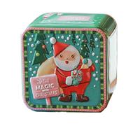 Boîte à Bonbons Carrée en Fer Blanc, Coffret Présent de Noël