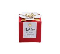 Boîte à bonbons carrée fleurs créative, petite fleur exquise, boîte chocolat, for fête de vacances, Banquet, anniversaire, boîte-cadeau(Red white card,20PCS_6.5X6.5X6.5CM)