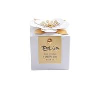 Boîte à bonbons carrée fleurs créative, petite fleur exquise, boîte chocolat, for fête de vacances, Banquet, anniversaire, boîte-cadeau(White gold cards,50pcs,9x9x9cm)