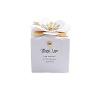 Boîte à bonbons carrée fleurs créative, petite fleur exquise, boîte chocolat, for fête de vacances, Banquet, anniversaire, boîte-cadeau(White white cards,50pcs,9x9x9cm)