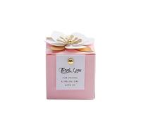 Boîte à bonbons carrée fleurs créative, petite fleur exquise, boîte chocolat, for fête de vacances, Banquet, anniversaire, boîte-cadeau(Pink white card,20PCS_6.5X6.5X6.5CM)