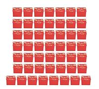 Boîte à bonbons de mariage carrée de 50 pièces avec ruban doré, boîte-cadeau élégante en carton pour chocolat et bijoux, boîte à cadeaux de fête de style européen pour mariages, (Large red gold