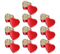 Boîte à Bonbons de Mariage Délicate Cœur Fête Halloween 10pcs | Boîte en Tinplate Rouge, Couvercle Lisse, pour Sachets de Thé et Bagues, Lot de 10