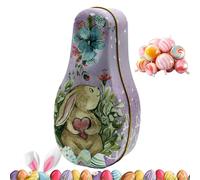 Boîte à bonbons de Pâques générique en étain avec boîte d'étain de stockage de bonbons de Pâques avec boîte de poignée d'étain vintage pour la décoration de vacances