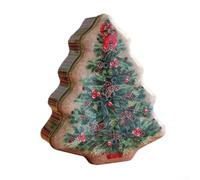 Boîte à bonbons en étain conçue comme arbre de Noël pour le stockage des friandises - Récipient en métal pour événements festifs et usage domestique (D)