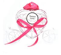 Boîte à bonbons en fer blanc en forme de cœur, coffret cadeau de mariage, réception-cadeau pour bébé, bleu, Rose, rouge, 12.3cm, 7cm, 3.6cm, 1 pièce (Rose Rouge)