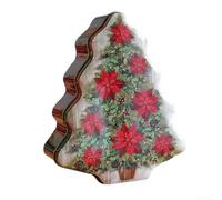 Boîte à bonbons en forme de sapin de Noël en étain pour organiser des bonbons, des friandises, du thé, des épices, décoration de Noël (C)