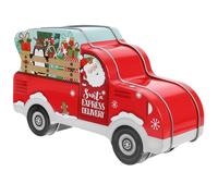 Boîte à Bonbons en Métal Voiture de Noël, Ambiance Présent Réutilisable | Fer Lisse aux Couleurs Vives, Motifs Festifs, pour Chocolats et Friandises, Présentation Soignée, Table de Fête ou Sachets
