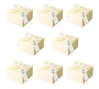 Boîte à Bonbons en Papier, 20 Pcs Boite Cadeau avec Noeud en Ruban, Boîte Bonbons Biscuits Créatifs, Coffret Dragees Mariage avec Pendentifs Perle et Étiquettes, pour Fêtes Mariage Anniversaire Noël