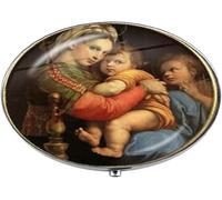 Boîte à bonbons en verre Vierge Marie et bébé Jésus chrétien Sainte Mère religieuse Art Photo - Boîte à pilules à breloques - Boîte à bonbons en verre
