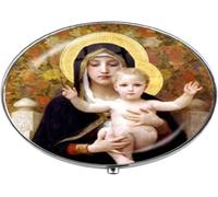 Boîte à bonbons en verre Vierge Marie et bébé Jésus chrétien Sainte Mère religieuse Art Photo - Boîte à pilules à breloques - Boîte à bonbons en verre