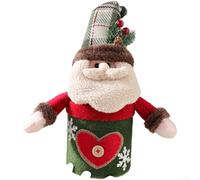 Boîte à bonbons pour enfants avec motifs classiques de Père Noël et bonhomme de neige, fabriquée à partir de tissu et de papier pour décorations de vacances saisonnières et contenir des friandises (1)