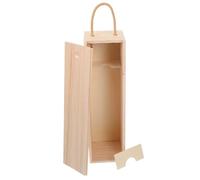 Boîte à Bouteille de Vin avec Poignée Individuelle en Bois Kaki