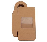 Boîte à Bouteilles de Vin en Papier Kraft de 25 Unités avec Suspension Caja Colgante para Botellas Vino Carton Crochet Fenêtre Boîtes Cadeaux Pliables pour Cadeaux Porte-sac