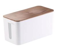Callstel Boîte de rangement pour multiprise – Aspect bois de noyer – 23 cm